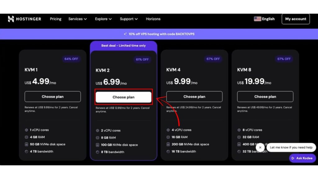 vps hosting in hostinger