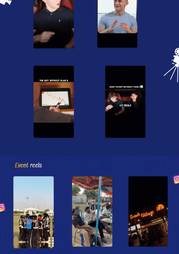 Elevoras video editing portfolio page 2 — reels, shorts and brand video work