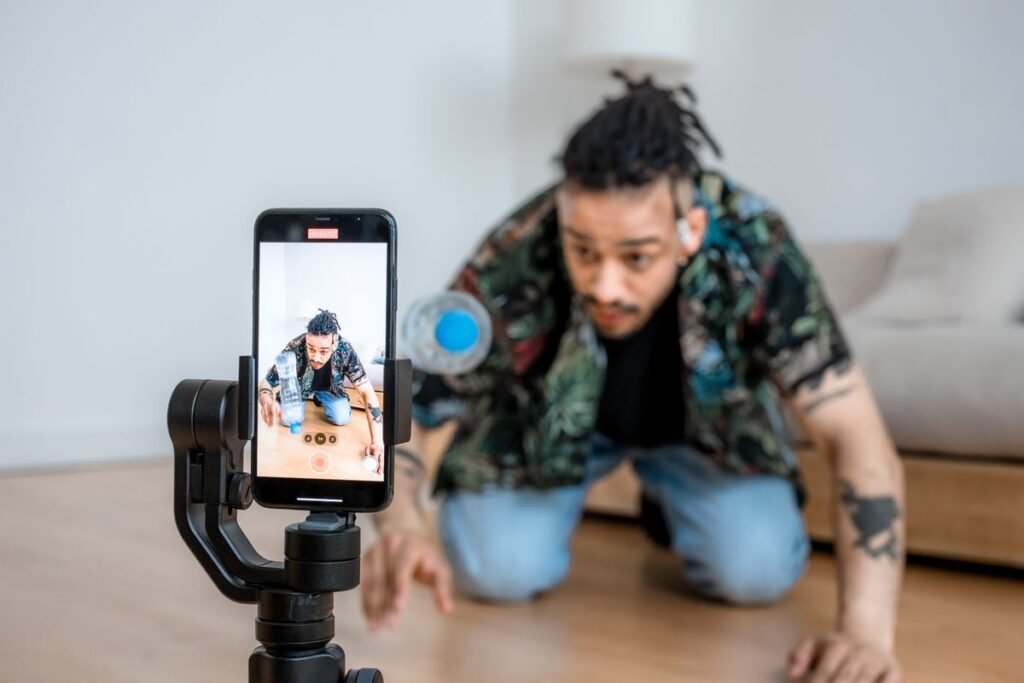 Faceless Instagram reels filmed on a smartphone tripod without showing your face